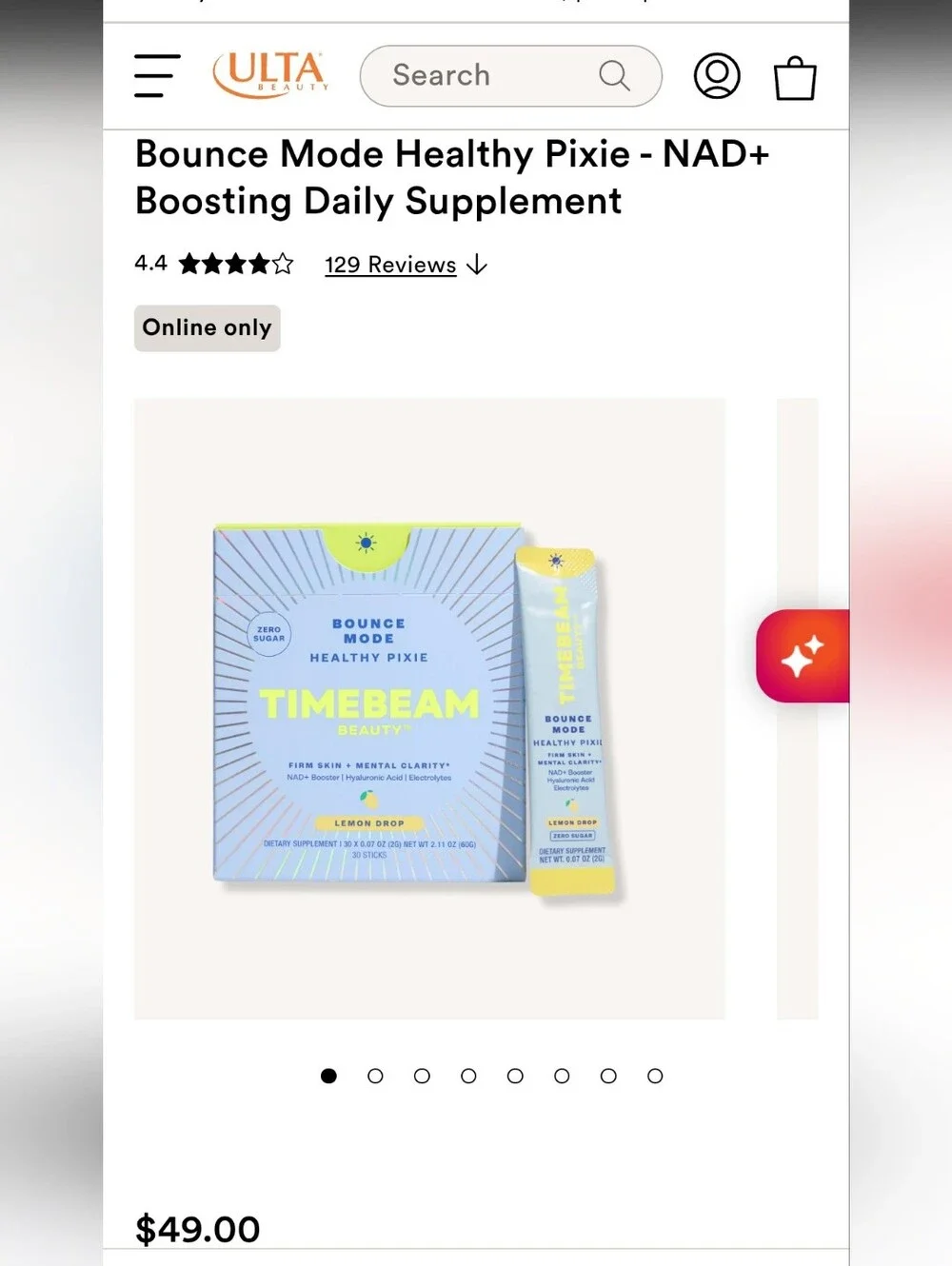NIB TIMEBEAM BEAUTY Bounce Mode Healthy Pixie NAD+ Boosting Daily Supplement $49